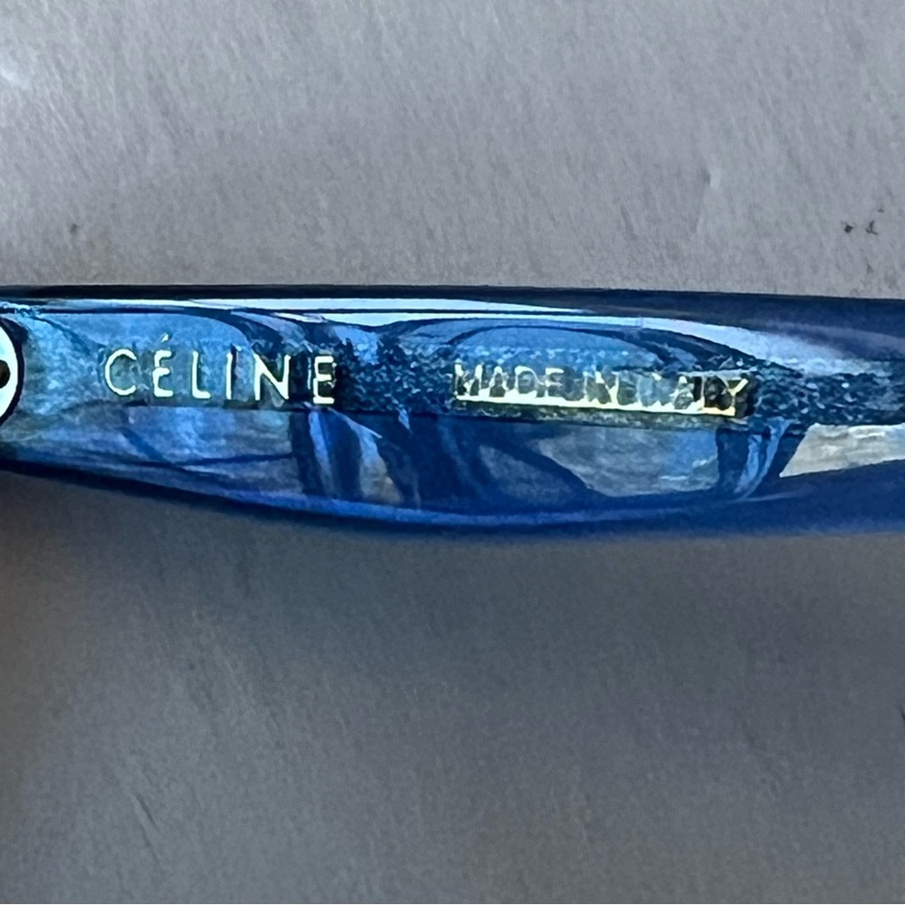 CELINE CL40017F ROUND SUNGLASSES BLUE NEW WITH CELINE CASE - Picture 7 of 16
